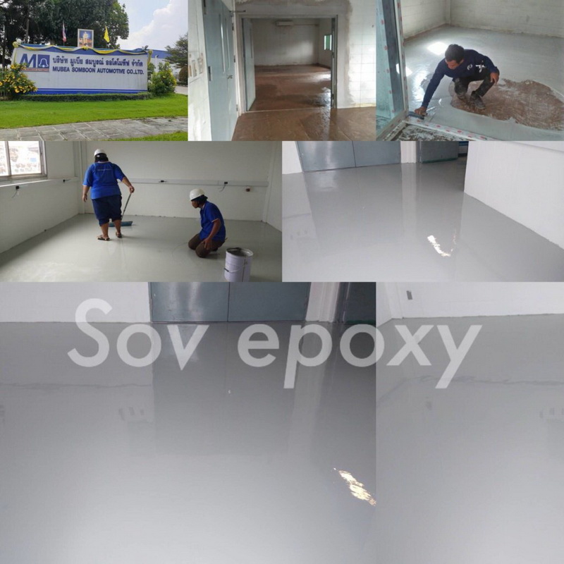 เคลือบพื้น Epoxy หนา 2 มิล โรงงาน