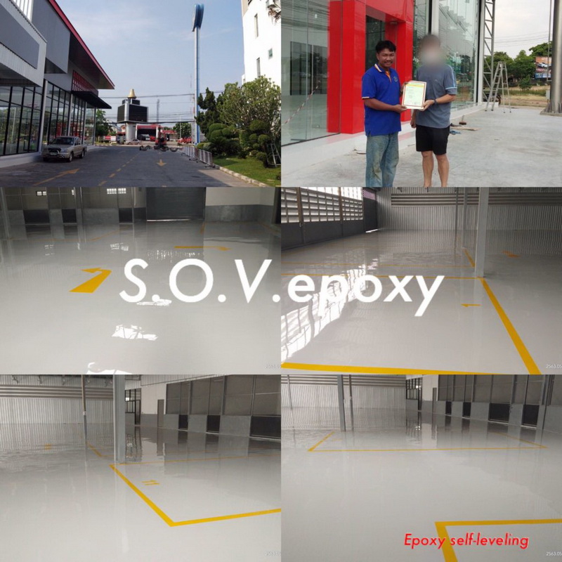 เคลือบพื้น Epoxy Slefleveling โชว์รูม MG จ.ร้อยเอ็ด