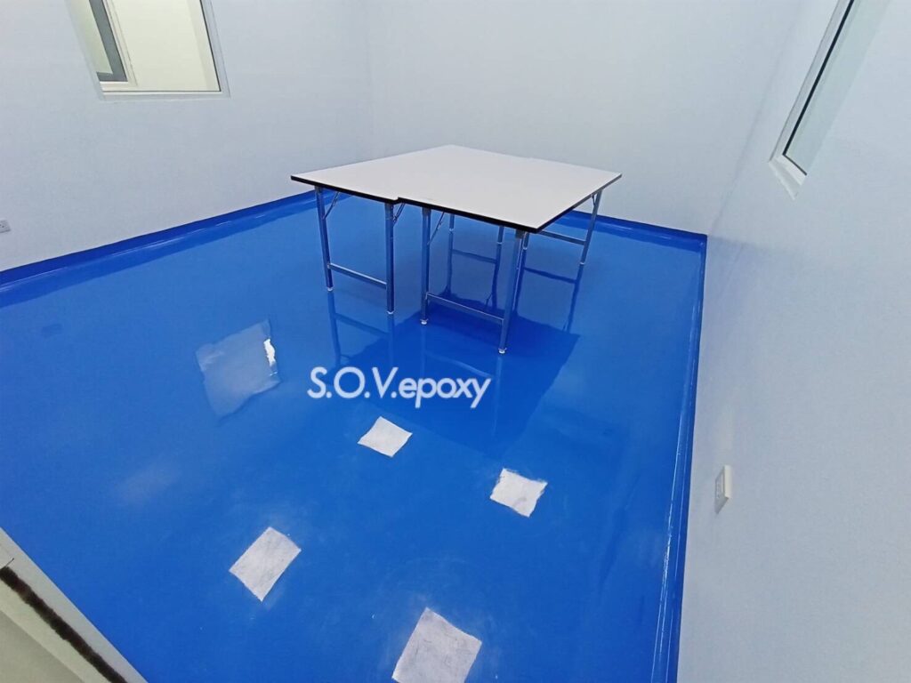 พื้นโรงงานเครื่องสำอางค์ เคลือบพื้น Epoxy หนา 2 มิล 1