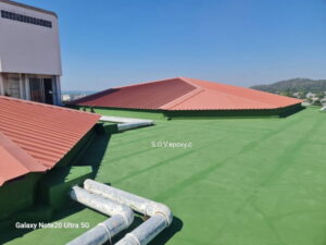 งานกันซึมดาดฟ้า เคลือบพื้น Pu water proof+Fiberglass