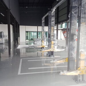 เคลือบพื้น Epoxy พื้นที่บริการรถยนต์ สุวินทวงศ์