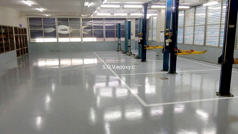 พื้น Epoxy โชว์รูมรถ OMODA