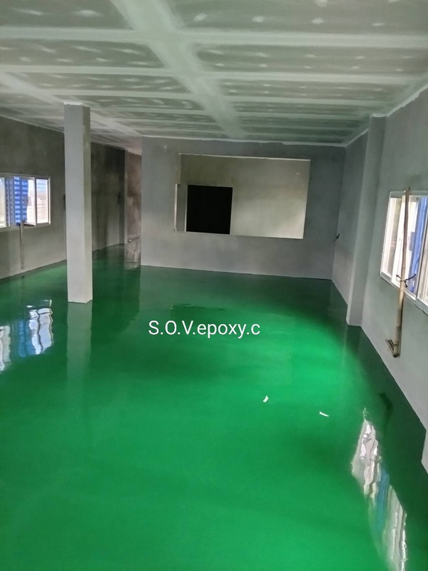 พื้น Epoxy โรงงานเครื่องสำอางค์ ชลบุรี