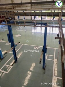 พื้น Epoxy พื้นที่บริการรถยนต์