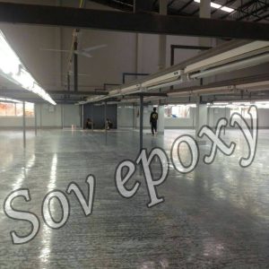 งานพื้น Epoxy Coating  โครงการโรงงานนิสา ผลิตชุดชั้นใน จ.กาญจบุรี  พื้นที่ 1,900 ตรม